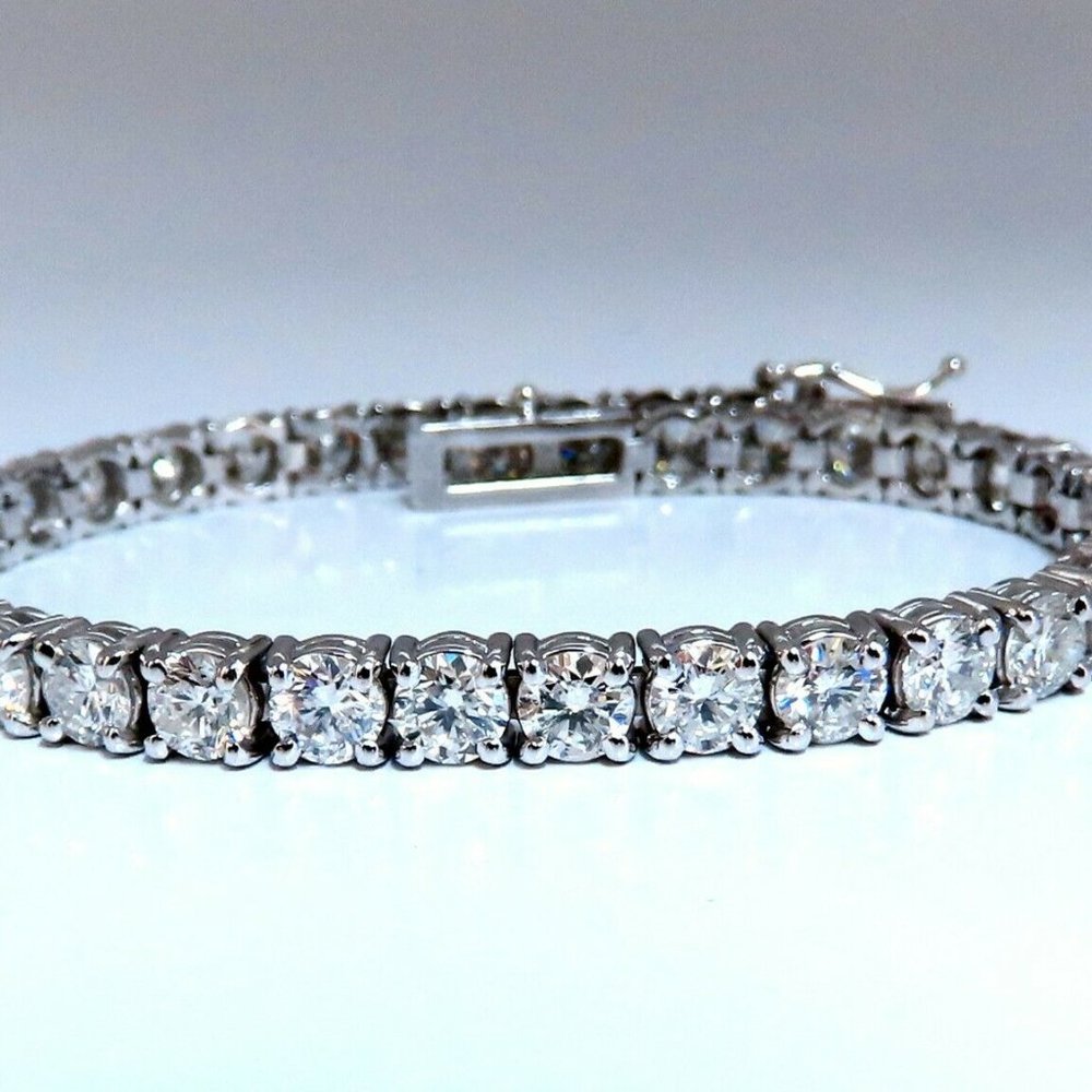 11.45ct Natural Diamonds Tennis Bracelet 14kt Gold - Picture 1 of 6